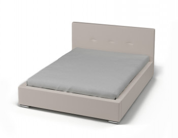 Кровать с мягким изголовьем (Кож.зам Игуана браун, 3 категория) в Оби - ob.mebel54.com | фото