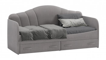 Кровать с мягкой спинкой и ящиками «Сабрина» 900 Светло-серый в Оби - ob.mebel54.com | фото