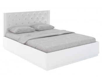 Кровать с ПМ М25 Спальня Тиффани (белый текстурный) в Оби - ob.mebel54.com | фото