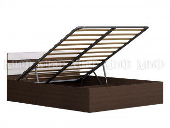 Кровать с подъемным механизмом Нэнси 1,6м (Венге/Белый глянец) в Оби - ob.mebel54.com | фото