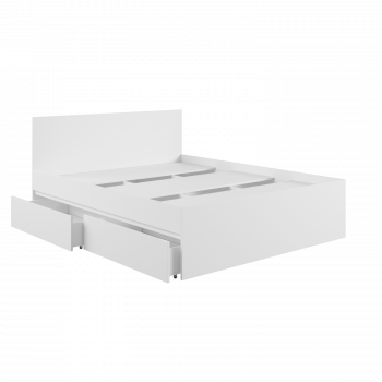 Кровать с ящ. К1.4М Мадера Белый в Оби - ob.mebel54.com | фото