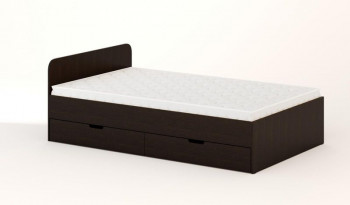Кровать с ящиками 1200 (Венге) в Оби - ob.mebel54.com | фото