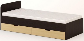 Кровать с ящиками 900 (Венге/Беленый дуб) в Оби - ob.mebel54.com | фото