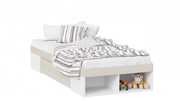 Кровать «Сканди» с ящиком Дуб Гарден/Белый в Оби - ob.mebel54.com | фото