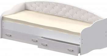 Кровать Софа-7 с мягкой спинкой (800х1900) Белый в Оби - ob.mebel54.com | фото