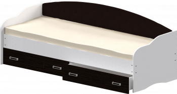 Кровать Софа-7 с мягкой спинкой (800х1900) Белый/Венге в Оби - ob.mebel54.com | фото