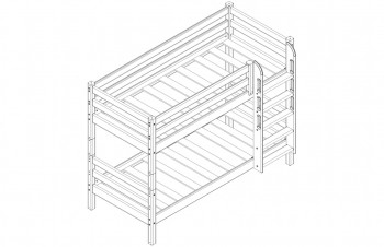 Кровать Соня вариант 11 низкая с прямой лестницей Лаванда в Оби - ob.mebel54.com | фото