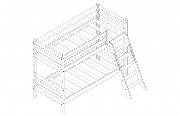 Кровать Соня вариант 12 низкая с наклонной лестницей Лаванда в Оби - ob.mebel54.com | фото