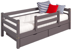 Кровать Соня вариант 4 с защитой по центру Лаванда в Оби - ob.mebel54.com | фото