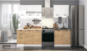 Кухонный гарнитур Дуся 1600 мм верх Белый бриллиант/низ Цемент в Оби - ob.mebel54.com | фото