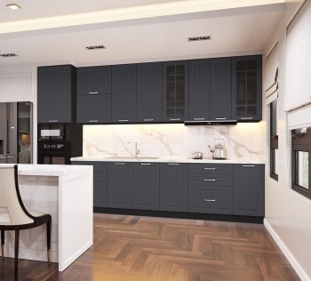 Кухонный гарнитур 1,8м Луксор высокие модули (Клен серый/корпус венге) в Оби - ob.mebel54.com | фото