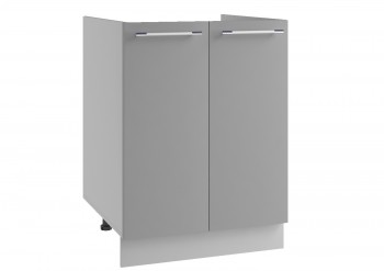 Лофт СМ 600 шкаф нижний мойка (Штукатурка белая/корпус Серый) в Оби - ob.mebel54.com | фото