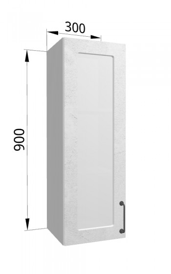 Лофт ВПС 300 шкаф верхний со стеклом высокий (Штукатурка белая/корпус Серый) в Оби - ob.mebel54.com | фото