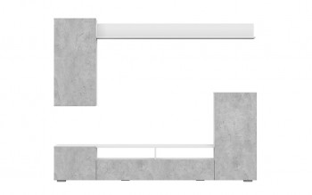 Мебель для гостиной МГС 4 (Белый/Цемент светлый) в Оби - ob.mebel54.com | фото