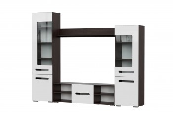 Мебель для гостиной МГС 6 (Исполнение 1/Венге/Белый глянец) в Оби - ob.mebel54.com | фото