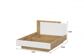 Модульная система "Милан" Кровать двойная универсальная (1,6*2,0) Дуб Золотой/Белый Матовый в Оби - ob.mebel54.com | фото