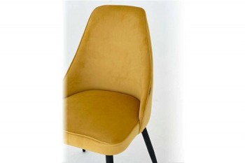 Набор стульев Милан 2 шт (желтый велюр/белый) в Оби - ob.mebel54.com | фото