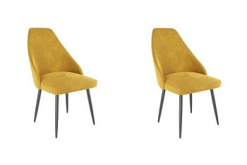 Набор стульев Милан 2 шт (желтый велюр/черный) в Оби - ob.mebel54.com | фото