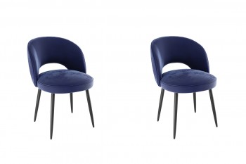 Набор стульев Моли 2 шт (синий велюр/черный) в Оби - ob.mebel54.com | фото