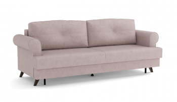 Оливер / диван - кровать 3-х местн. (еврокнижка) (велюр велутто пастельно-розовый 11 / велюр велутто в Оби - ob.mebel54.com | фото