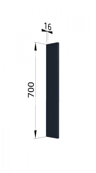 Панель торцевая (для шкафа торцевого верхнего) ПТ 400 Тито, Гарда (Индиго) в Оби - ob.mebel54.com | фото