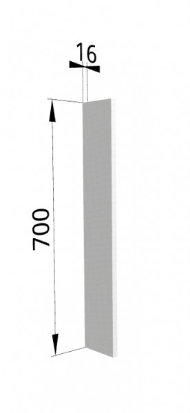 Панель торцевая (для шкафа верхнего торцевого высотой 700 мм) ПТ 400 Мелисса (Бежевый скин) в Оби - ob.mebel54.com | фото