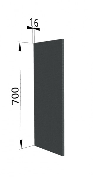 Панель торцевая П Квадро (для шкафа верхнего) Железо в Оби - ob.mebel54.com | фото
