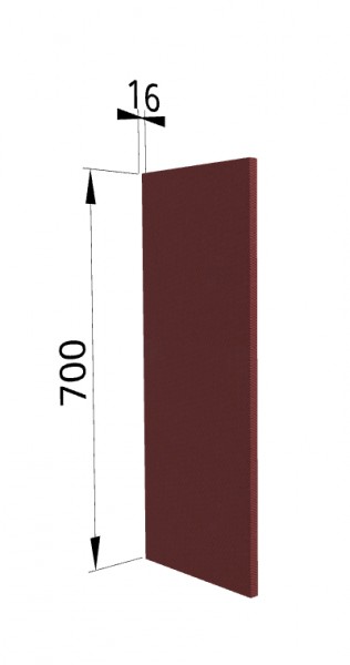 Панель торцевая П Квадро (для шкафа верхнего) Красная кожа в Оби - ob.mebel54.com | фото