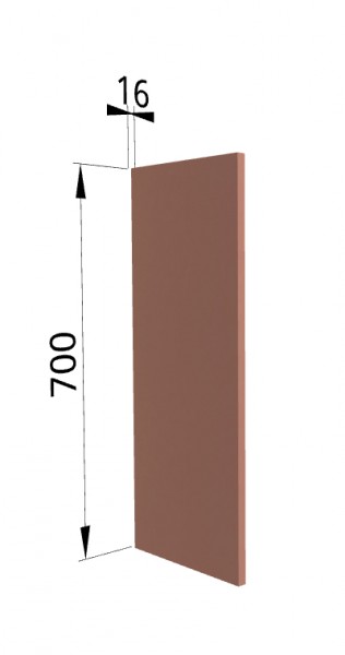 Панель торцевая П Квадро (для шкафа верхнего) Персик софт в Оби - ob.mebel54.com | фото