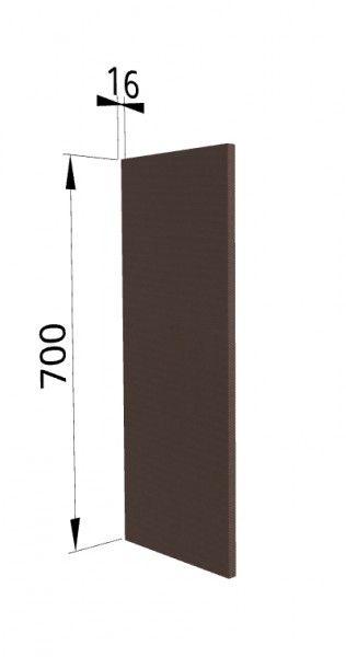 Панель торцевая П Квадро (для шкафа верхнего) Шоколад кожа в Оби - ob.mebel54.com | фото