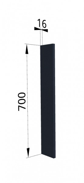 Панель торцевая ПТ 400 Квадро (для шкафа торцевого верхнего) Черника в Оби - ob.mebel54.com | фото