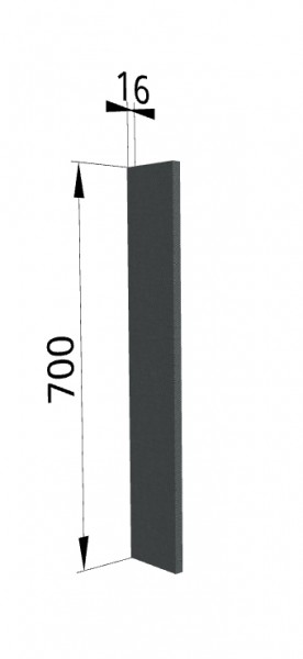 Панель торцевая ПТ 400 Квадро (для шкафа торцевого верхнего) Железо в Оби - ob.mebel54.com | фото