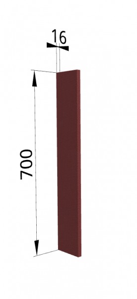 Панель торцевая ПТ 400 Квадро (для шкафа торцевого верхнего) Красная кожа в Оби - ob.mebel54.com | фото