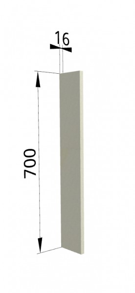 Панель торцевая ПТ 400 Квадро (для шкафа торцевого верхнего) Ваниль кожа в Оби - ob.mebel54.com | фото