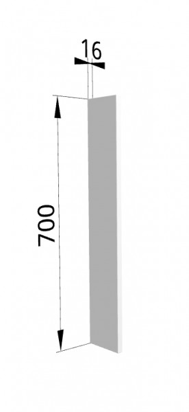 Панель торцевая ПТ 400 Ройс (для шкафа торцевого верхнего) Белый софт в Оби - ob.mebel54.com | фото