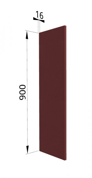 Панель торцевая ВП Квадро (для шкафа верхнего высокого) Красная кожа в Оби - ob.mebel54.com | фото