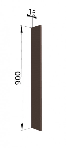 Панель торцевая ВПТ 400 Квадро (для шкафа торцевого верхнего) Шоколад кожа в Оби - ob.mebel54.com | фото