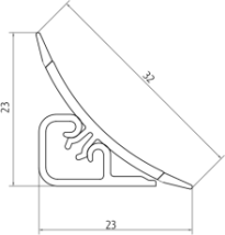 Плинтус LB-23, L=3000мм, черный в Оби - ob.mebel54.com | фото