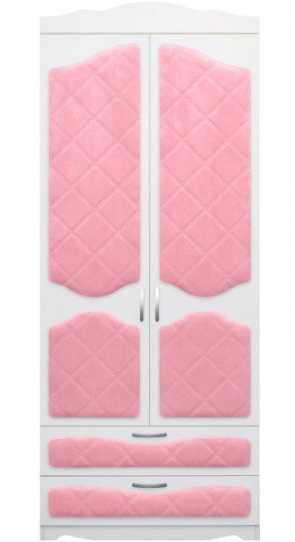 Шкаф 2-х створчатый с ящиками серии Иллюзия 36 Светло-розовый в Оби - ob.mebel54.com | фото