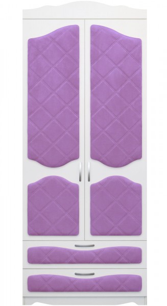 Шкаф 2-х створчатый с ящиками серии Иллюзия 67 Светло-фиолетовый в Оби - ob.mebel54.com | фото