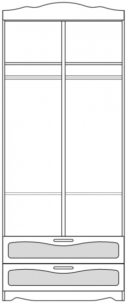 Шкаф 2-х створчатый с ящиками серии Иллюзия 71 Бордовый в Оби - ob.mebel54.com | фото
