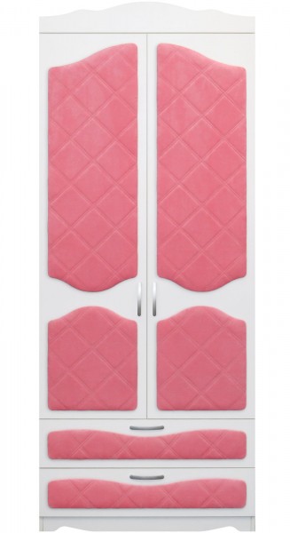 Шкаф 2-х створчатый с ящиками серии Иллюзия 89 Розовый в Оби - ob.mebel54.com | фото
