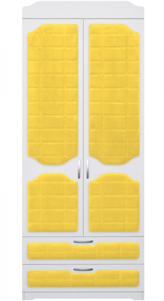 Шкаф 2-х створчатый с ящиками серии Спорт 74 Жёлтый в Оби - ob.mebel54.com | фото