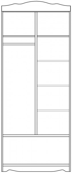 Шкаф 2-х створчатый серии Иллюзия 33 Сиреневый в Оби - ob.mebel54.com | фото