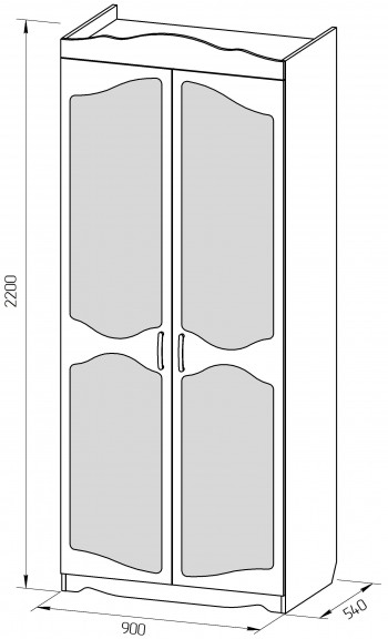 Шкаф 2-х створчатый серии Иллюзия 71 Бордовый в Оби - ob.mebel54.com | фото
