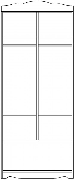 Шкаф 2-х створчатый серии Иллюзия 99 Серый в Оби - ob.mebel54.com | фото