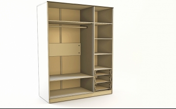 Шкаф 3-х створчатый с ящиками Бэлла (Выбеленное дерево/Белый) в Оби - ob.mebel54.com | фото