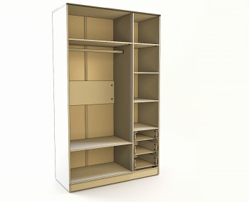 Шкаф 3-х створчатый с ящиками Клаксон без машинок (Белый/корпус Клен) в Оби - ob.mebel54.com | фото