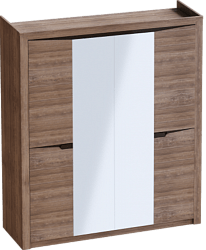 Шкаф четырехдверный Соренто Дуб стирлинг/Кофе структурный матовый в Оби - ob.mebel54.com | фото