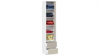 Шкаф для белья комбинированный «Сканди» Дуб Гарден/Белый/Глиняный серый в Оби - ob.mebel54.com | фото